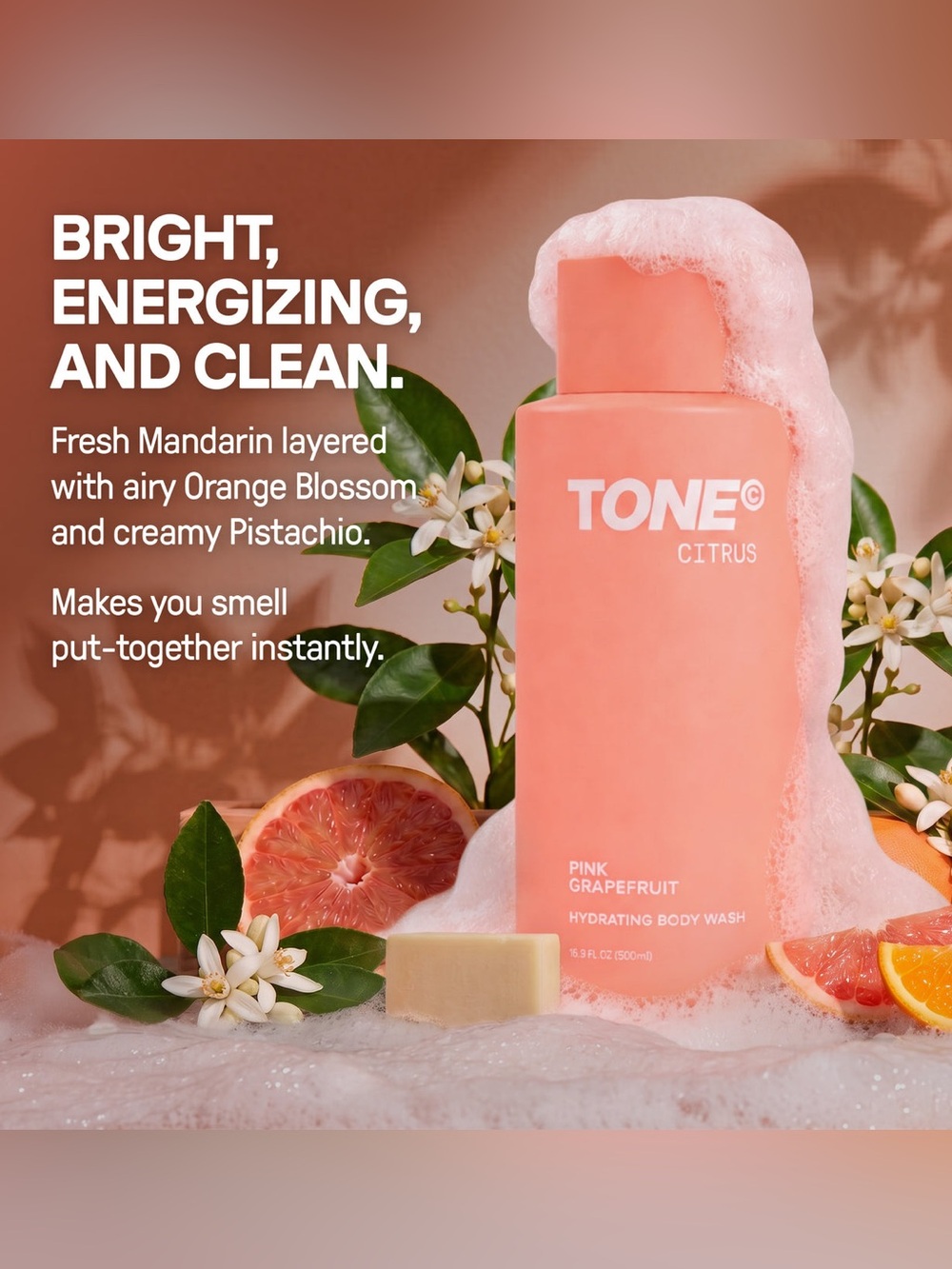 Tone Citrus Pink Grapefruit Hydrating Body Wash 16.9 oz (500mL) - New / Sealed